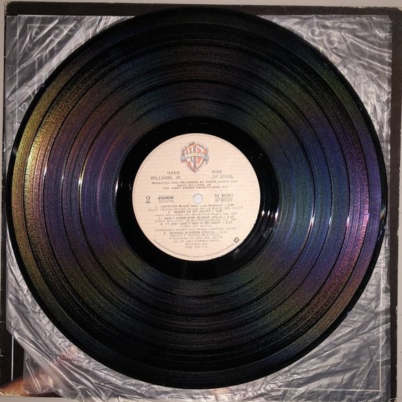 Hank Williams Jr. Man of Steel Vinyl Record 80s Country 1983 - Picture 4 of 4